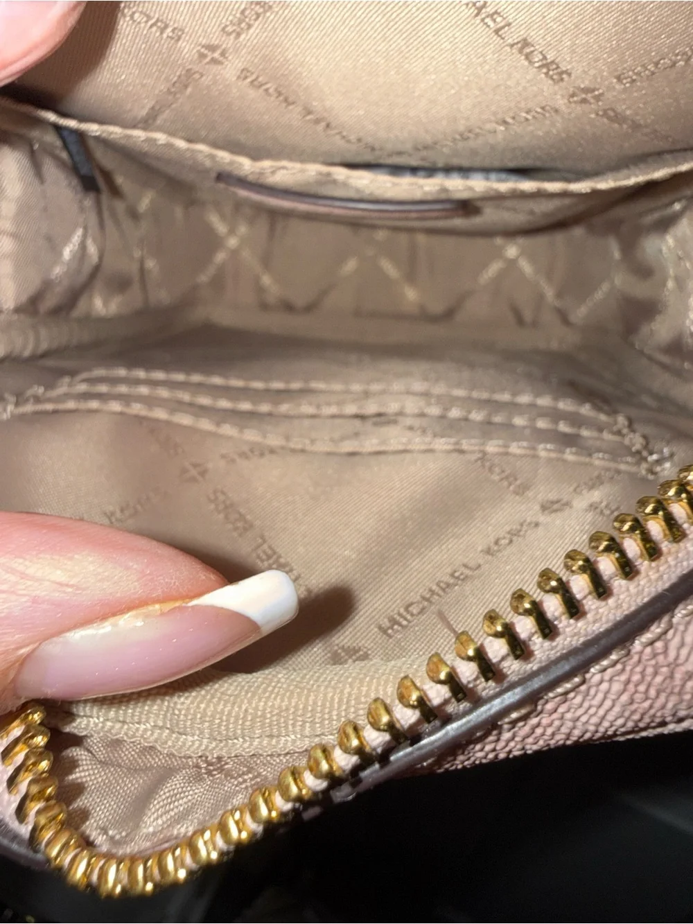 Michael Kors Pink Logo Crossbody Bag with Gold Chain